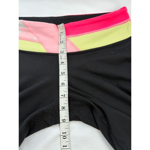 Lululemon Y2K Colorblock Capri Yoga Pants Pink Multicolor Size 6 Barbie Active - Picture 7 of 9